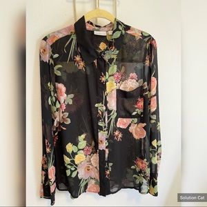 Liz Claiborne Floral Blouse Lg